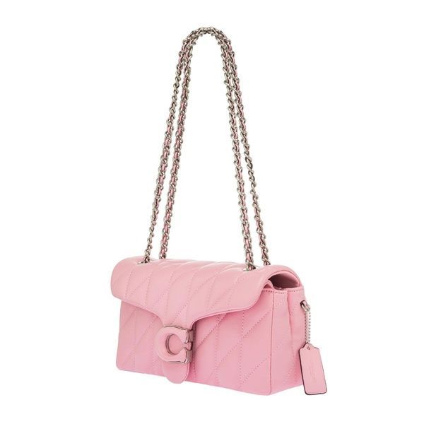 Женская кожаная сумка Coach Tabby Shoulder Bag 26 With Pillow Quilting розовая 195031264221 фото