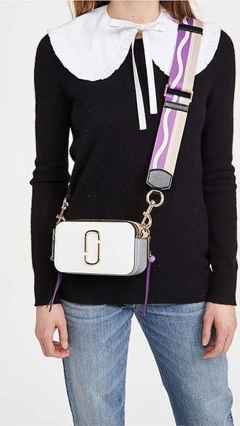 Кожаная сумка Marc Jacobs The Snapshot New Moon White Multi 1019 фото
