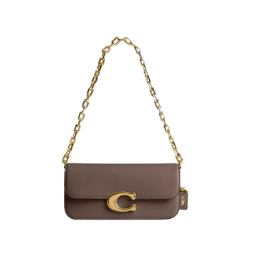 Сумка кожаная Coach Idol Bag 23 коричневая 1076 фото