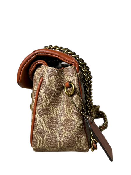 Сумка Coach Tabby Shoulder Bag 20 In Signature Canvas With Quilting Brass/Tan Brown 195031264252 фото