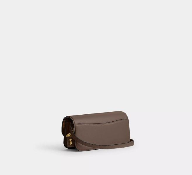 Сумка кожаная Coach Idol Bag 23 коричневая 1076 фото