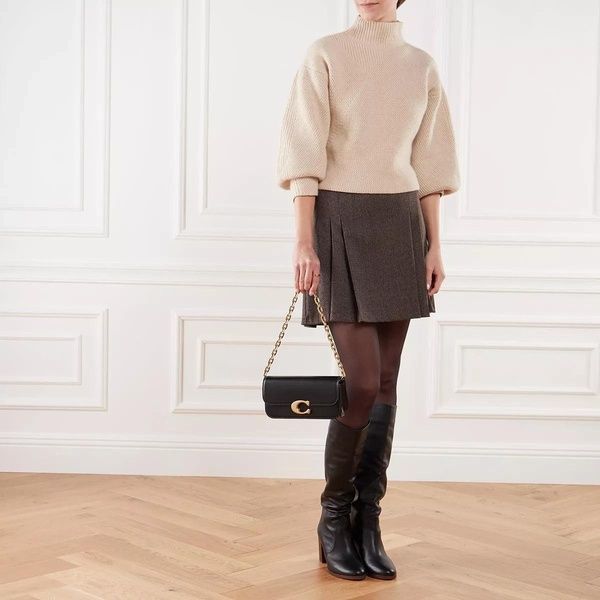 Сумка шкіряна Coach Idol Bag 23 чорна 1068 фото