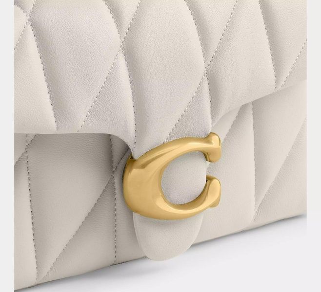 Сумка Coach Tabby Shoulder Bag 20 With Pillow Quilting Brass/Chalk 195031264160 фото