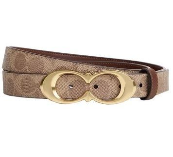 Ремень Coach Signature Buckle Belt коричневый 889532138869 фото