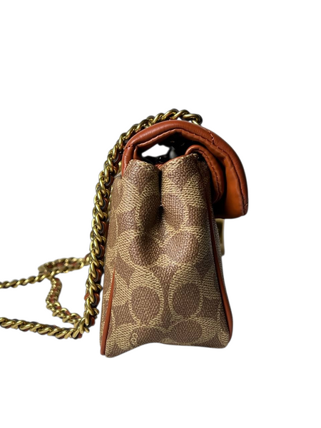 Сумка Coach Tabby Shoulder Bag 26 In Signature Canvas With Quilting Brass/Tan Brown 195031264245 фото