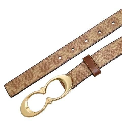 Ремень Coach Signature Buckle Belt коричневый 889532138869 фото