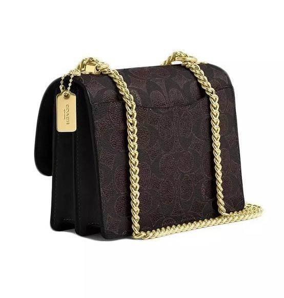 Женская сумка Coach Mini Klare Crossbody Bag In Signature Canvas темно-коричневая 196395556229 фото