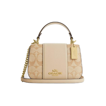 Сумка кожаная Coach Lysa Top Handle In Signature Canvas 1087 фото