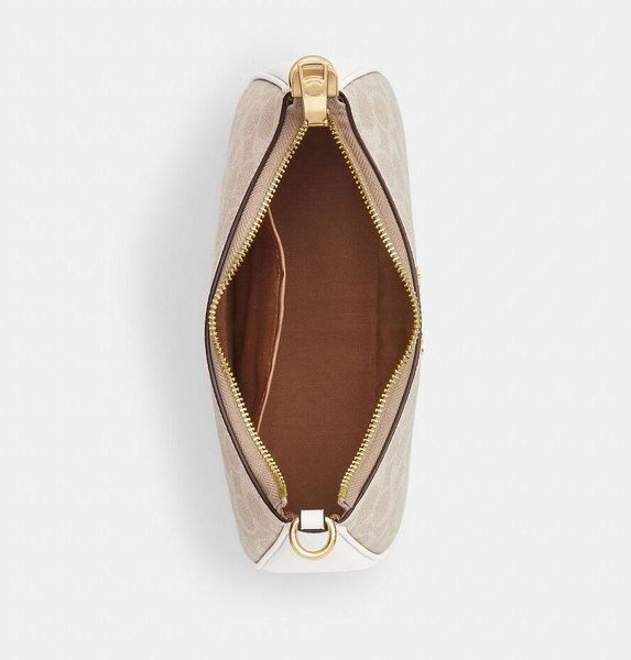 Сумка Coach Teri Shoulder Bag In Signature Canvas Gold/Sand/Chalk 221 фото