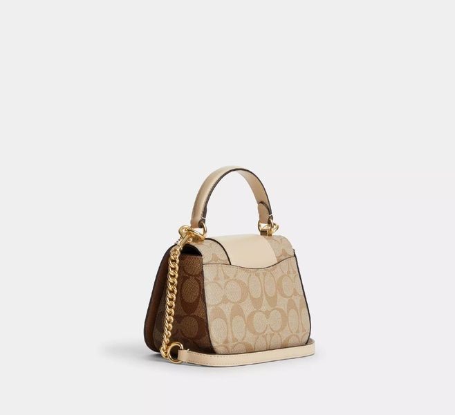Сумка кожаная Coach Lysa Top Handle In Signature Canvas 1087 фото