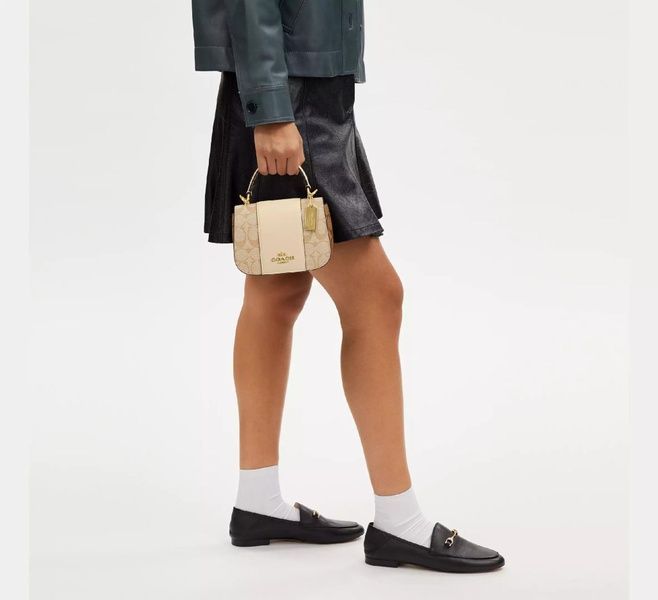 Сумка кожаная Coach Lysa Top Handle In Signature Canvas 1087 фото