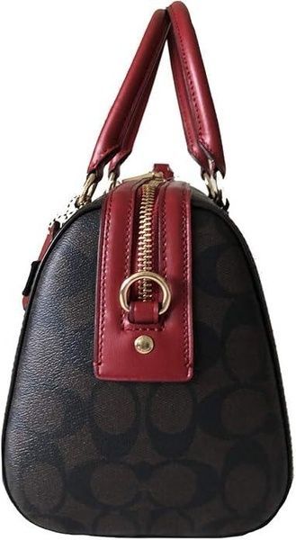 Сумка кожаная Coach Rowan Satchel In Leather (Brown Red) 1074 фото