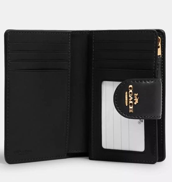 Кошелек Coach Medium Corner Zip Signature Wallet Brown Black 1028 фото
