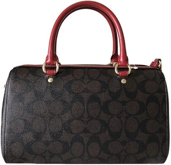 Сумка кожаная Coach Rowan Satchel In Leather (Brown Red) 1074 фото