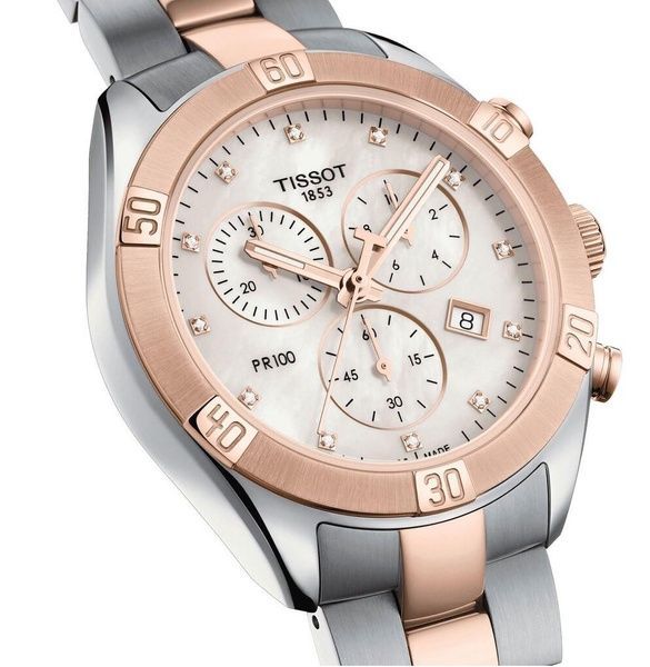 Женские часы Tissot PR 100 Sport Chic Chronograph T101.917.22.116.00 38 mm wtchs_29074 фото