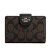 Кошелек Coach Medium Corner Zip Signature Wallet Brown Black 1028 фото 1