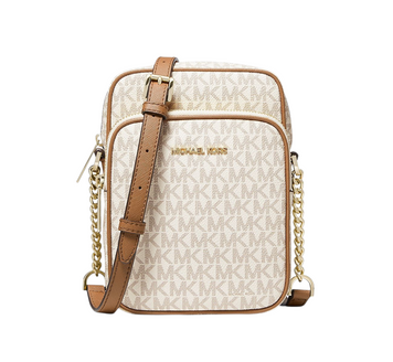 Женска сумка Michael Kors Jet Set Travel Medium logo crossbody bag VANILLA ACORN 194900655788 фото