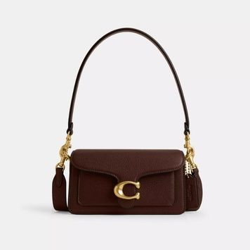 Жіноча сумка Coach Tabby 20 Shoulder Bag із зернистої шкіри темно-коричнева 591 фото