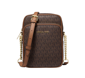 Женская сумка Michael Kors Jet Set Travel Medium logo crossbody bag Brown 194900655757 фото