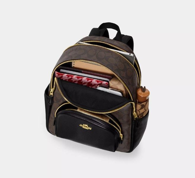 Рюкзак кожаный Coach Court Backpack In Signature Canvas 1081 фото