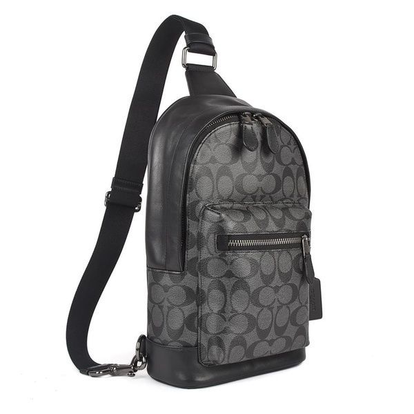 Сумка кожаная Coach West Pack Signature Canvas мужская 1027 фото