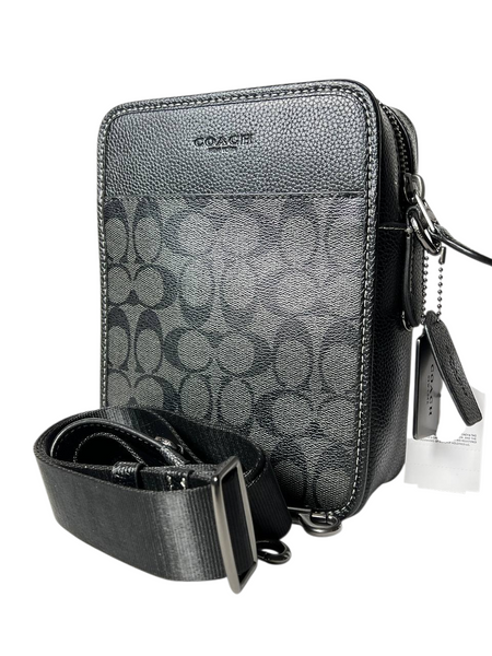 Мужская сумка Coach Sullivan Crossbody Bag In Signature Canvas черная 195031992681 фото