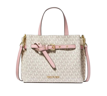 Cумка Michael Kors Emilia small logo satchel, white/pink 194900264959 фото