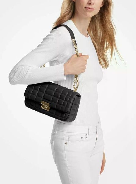 Сумка женская Michael Kors Tribeca Large Quilted Leather Shoulder Bag Black 196237506962 фото