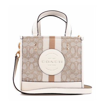 Сумка Coach Dempsey Tote 22 белая (0090) 195031481444 фото