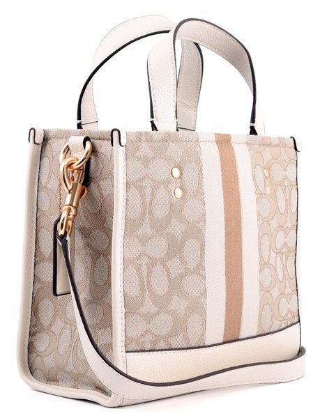 Сумка Coach Dempsey Tote 22 белая (0090) 195031481444 фото