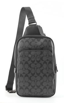 Сумка мужская Coach Ethan Pack In Signature Canvas чёрная 1061 фото