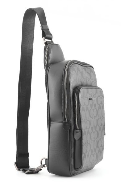 Сумка мужская Coach Ethan Pack In Signature Canvas чёрная 1061 фото