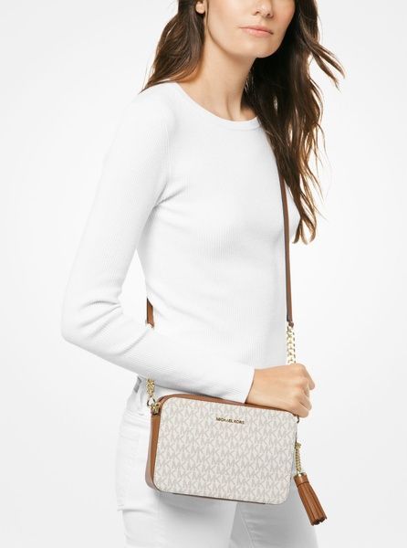 Женская сумка Michael Kors Ginny Medium Logo Crossbody Vanilla b31101 фото