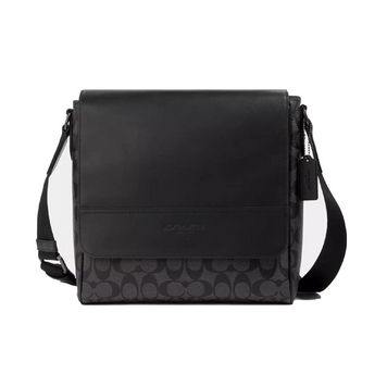 Cумка мужская Coach Houston Black Grey кожаная 1055 фото