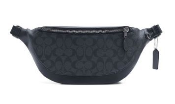 Бананка Coach Warren Belt Bag In Signature Canvas чёрная 1047 фото