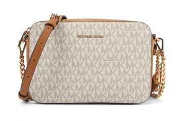 Женская сумка кроссбоди Michael Kors Jet Set Crossbody Vanilla Logo 192317779738_1 фото