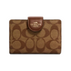 Кошелек кожаный Coach Medium Corner Zip коричневый C0082-IM/KHAKI/SADDLE 2 фото 1