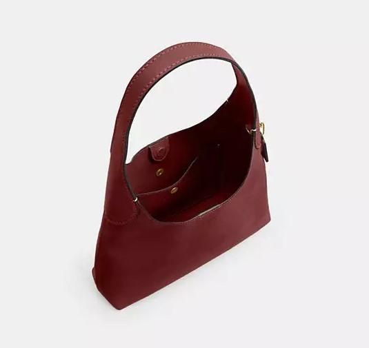 Женская кожаная сумка Coach Brooklyn Shoulder Bag 28 Dark Ruby CU068-Brass/Dark Ruby фото