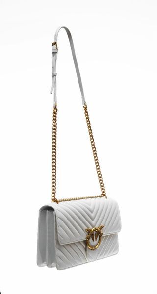 Сумка кросс-боди женская кожаная Pinko Classic Love Bag One Chevron Белая 74455323 фото