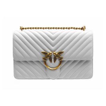 Сумка кросс-боди женская кожаная Pinko Classic Love Bag One Chevron Белая 74455323 фото