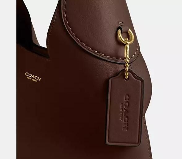 Женская кожаная сумка Coach Brooklyn Shoulder Bag 28 Maple CU068-B4/MERLOT фото