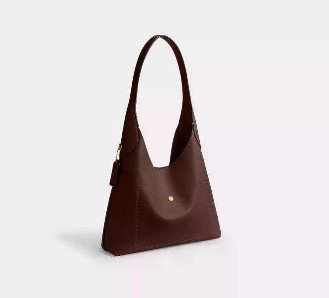 Женская кожаная сумка Coach Brooklyn Shoulder Bag 28 Maple CU068-B4/MERLOT фото