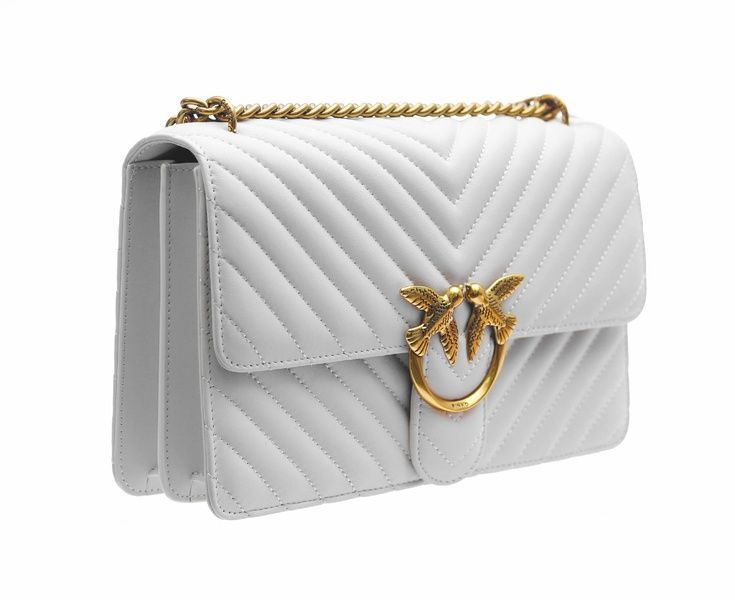 Сумка кросс-боди женская кожаная Pinko Classic Love Bag One Chevron Белая 74455323 фото