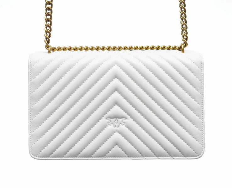 Сумка кросс-боди женская кожаная Pinko Classic Love Bag One Chevron Белая 74455323 фото