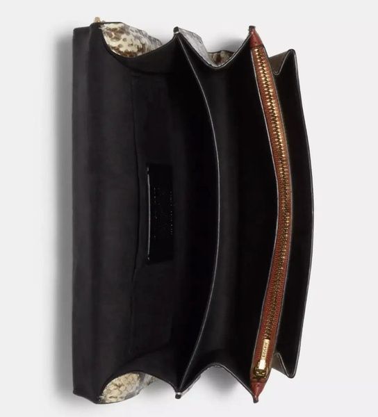 Сумка-клатч женская Coach Klare кожаная Khaki/Black/Berry/Multi/Gold 1027 фото