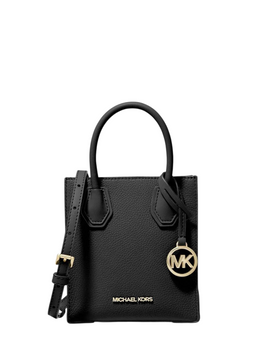 Сумка женская Michael Kors Mercer Extra-Small Pebbled Leather Crossbody Bag BLACK 194900275207 фото