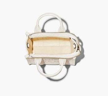 Сумка Marc Jacobs The Medium Tote Bag Leather Cotton Silver 1042 фото