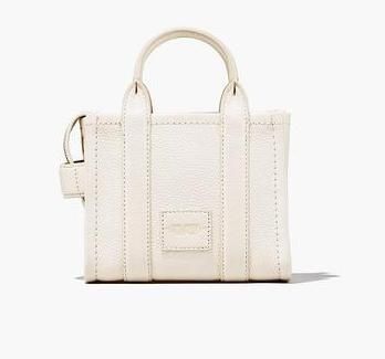 Сумка Marc Jacobs The Medium Tote Bag Leather Cotton Silver 1042 фото
