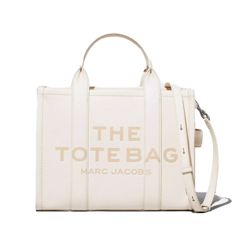 Сумка Marc Jacobs The Medium Tote Bag Leather Cotton Silver 1042 фото