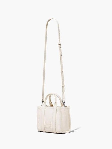 Сумка Marc Jacobs The Medium Tote Bag Leather Cotton Silver 1042 фото